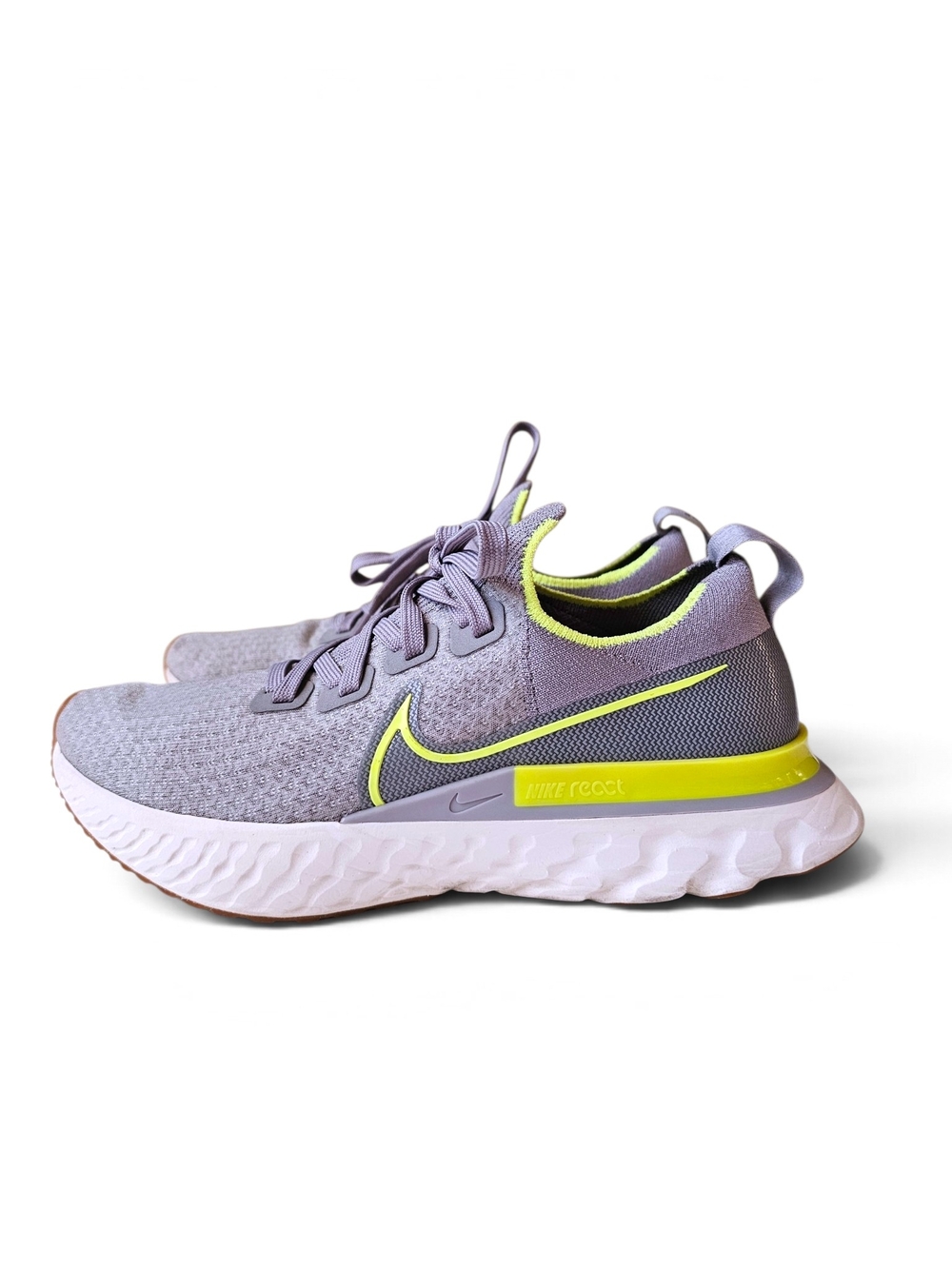 Nike React Infinity Run Flyknit Particle Grey Volt CD4371-008 Men's Size 7 EU 40